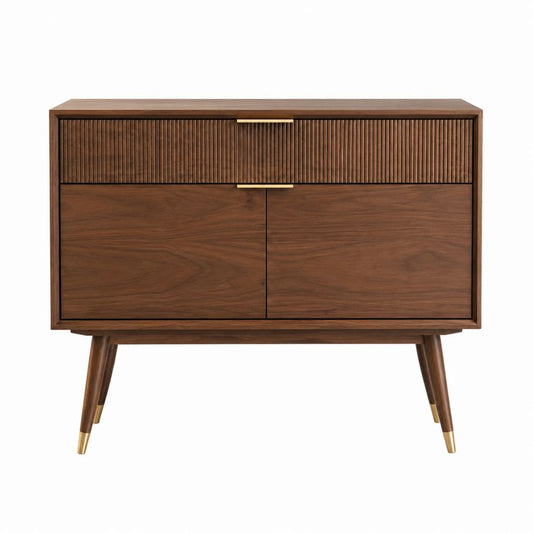 Buffet de salle à manger noyer en MDF plaqué rectangulaire 100 x 40 x 85 cm
